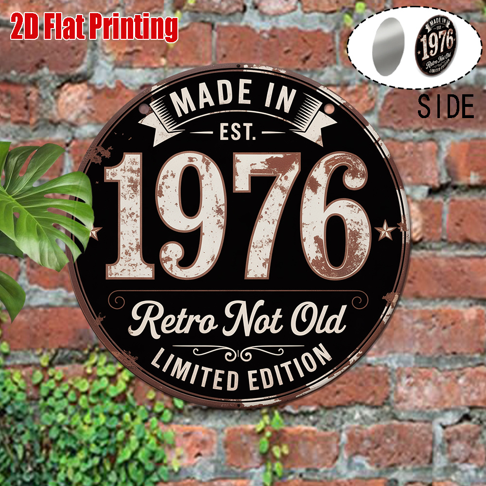 2D Flat, 1pc 1976 Vintage Meta - Vintage Collectible Signs review and price