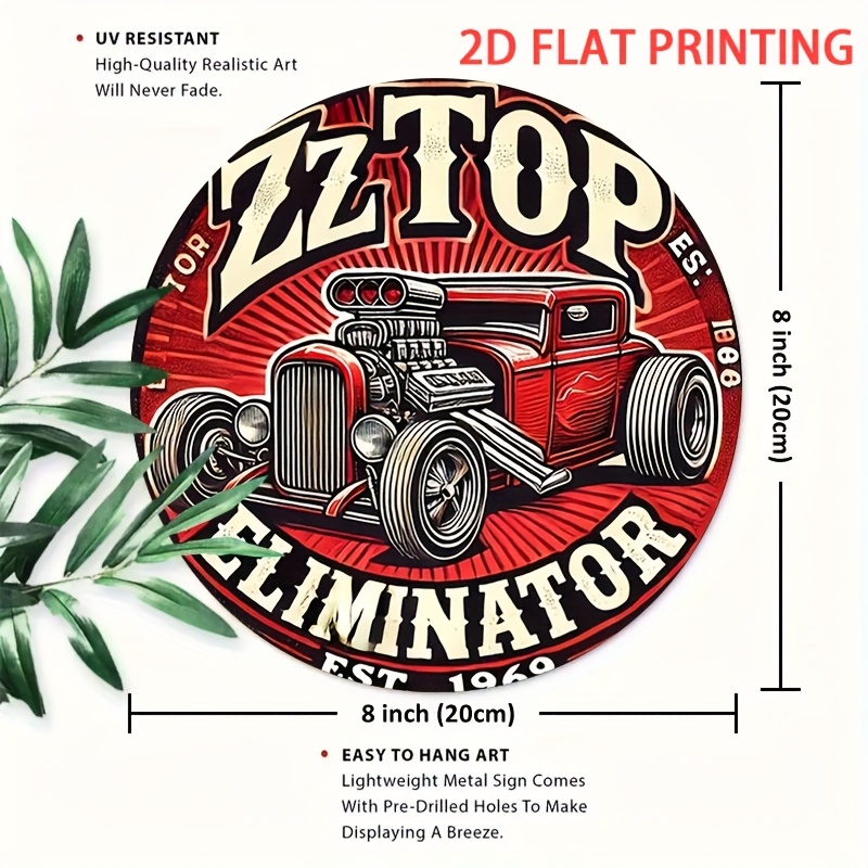 2D Flat, 1pc ZZ Top Eliminator - Vintage Collectible Signs review and price