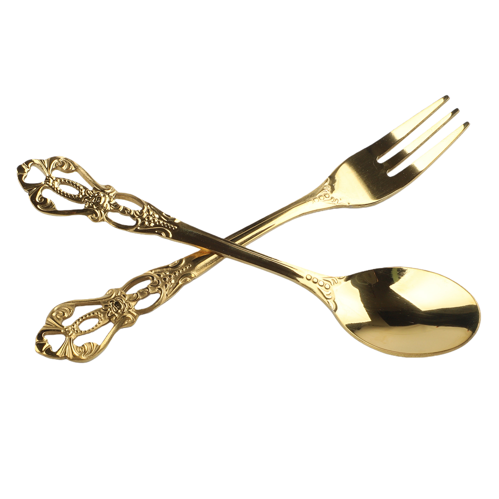 1 Pair Vintage Gold Spoon Fork - Vintage Collectible Spoons review and price