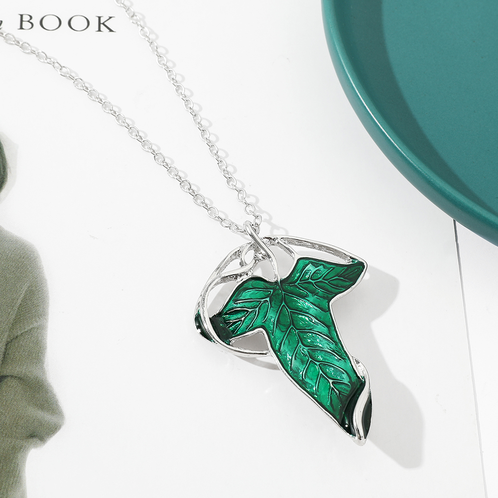 Vintage Green Leaf Pendant Nec - Vintage Items review and price